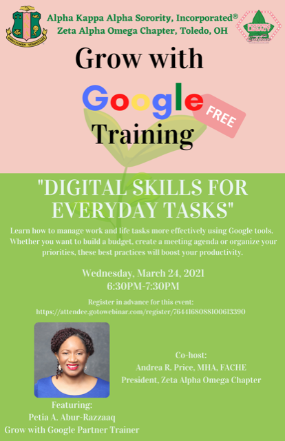 Grow With Google: Digital Skills for Everyday Tasks - Alpha Kappa Alpha  Sorority, Incorporated® Zeta Alpha Omega Chapter