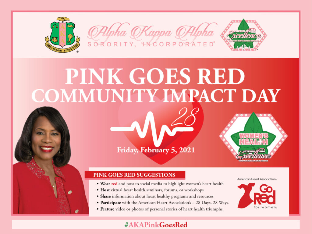 Pink Goes Red Community Impact Day Alpha Kappa Alpha Sorority